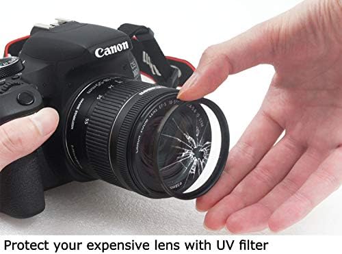 UV защитен филтър LENSKINS 58 мм, 16-Слойное Многослойно нанопокрытие, ултра-тънък, Немска оптика, Защитен от
