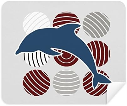 Делфините Кръг Карикатура Илюстрира Плат За Почистване на Екрана за Пречистване на 2 елемента Замшевой Тъкан
