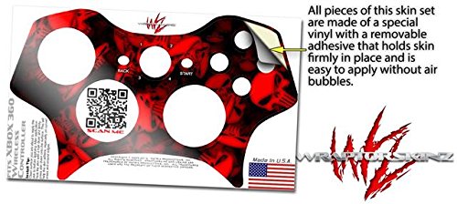 Черепа Конфети Червен цвят - Vinyl стикер в стил WraptorSkinz, съвместима с безжичен контролер за XBOX 360 (контролер