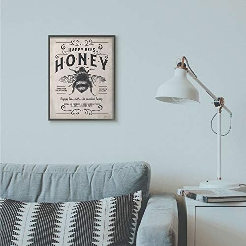 Stupell Industries Медоносная Пчела Селски Ферма Канава Текстов Дизайн Платно Стенно Изкуство, 16 x 20, Многоцветен