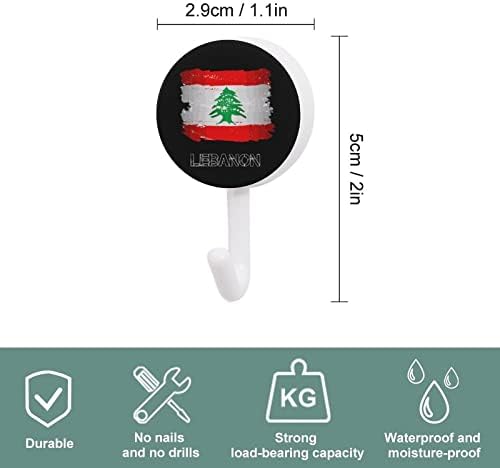 Знаме на Ливан Кръгли Пластмасови Куки за Многократна употреба Лепило Куки, Окачени на Стената Куки за Кухня,