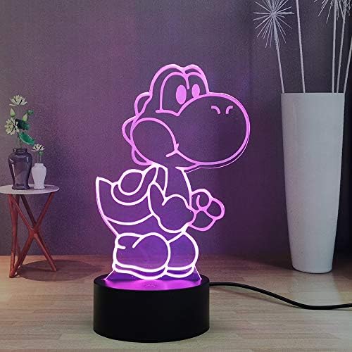 3D лека нощ Yoshi, Декор Настолна лампа Yoshi 16 Цвята, Интелигентен Сензорен лампа с дистанционно Управление