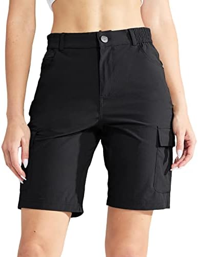 Дамски туристически Панталони MIER с 7 джобове с цип, бързо съхнещи Леки Шорти-Карго за нощуване на Открито,