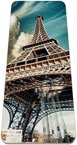 Unicey Прекрасен Улицата гледка към Париж, Айфеловата кула и Зимата растителност, килимче за йога, Дебели Нескользящие