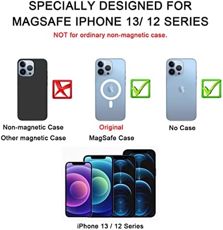 Магнитна основа HALLEAST Glitter, съвместима с калъф MagSafe за iPhone 14/13/12, подвижна поставка под жак за
