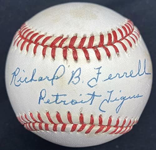 Ричард Bi Рик Ферел Детройт Тайгърс Подписа Бейсбольное споразумение JSA - Бейзболни топки с автографи