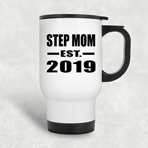 Designsify Step Mom Създадена през 2019 г., Бяла Пътна Чаша 14 грама, на Изолиран Чаша от Неръждаема Стомана,