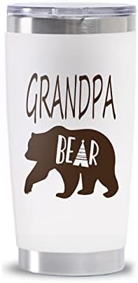 Кафеена Чаша Waldeal Bear Дядо от неръждаема Стомана, Термокружка с капак, Пътна Чаша с Двойни стени и Вакуум