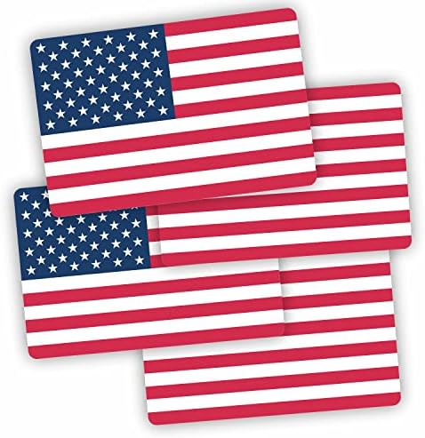 Етикети с американския флаг на САЩ - (Опаковка от 12 броя), Голям 6 x 4 САЩ патриотическая Ламиниран винил Броня