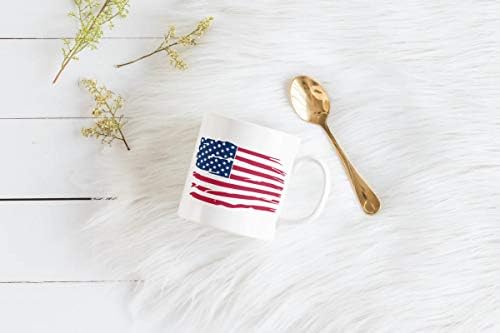 Универсален Патриотичен Флаг на САЩ Потертая Кафеена Чаша Old Glory Новост Чаша Подарък Америка Клетва за Вярност