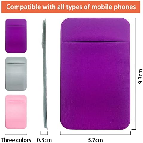 Държач за карти мобилен телефон SHONDE със самозалепваща стикер на гърба на телефона, ръкави за карти от еластична