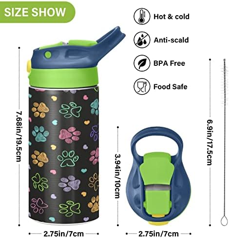 Цветна Детска Бутилка за вода Лапа, Бутилка за вода от Неръждаема Стомана с Вакуумна Изолация, не съдържа BPA,