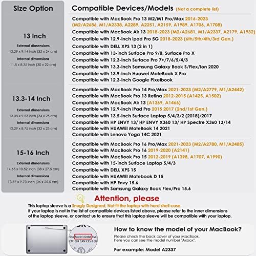 Калъф за лаптоп HYZUO 15-16 инча, съвместима с MacBook Pro 16 2021 2022 M1 Pro/ Max A2485/2019-2020 A2141, MacBook