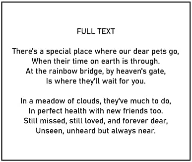 Картичка за тежко загубата на домашен любимец, с Красив Стих | Картичка Съболезнования на Rainbow Bridge в резултат