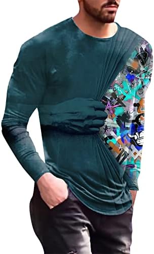 XXBR Мъжки Солдатские Тениски с дълъг ръкав, Есенна Градинска тениска с 3D цифрово принтом, Спортна Тренировка,