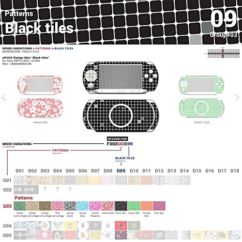 Sony PSP-E1000/E1004 Дизайн на Кожата Черни плочки Стикер-стикер за PSP-E1000/E1004