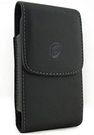 Черен Кожен Калъф Страничен Капак Защитен Калъф Въртяща Скоба за Колана за Motorola Moto G7 - Motorola Moto