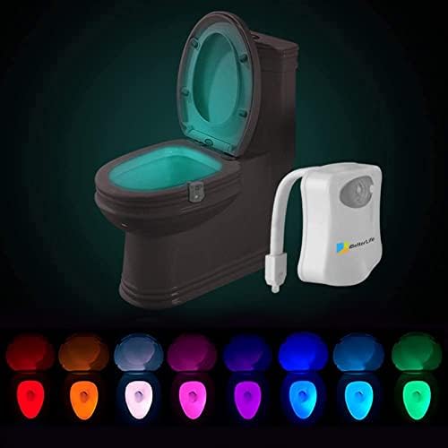 iBetterLife лека нощ за тоалетна Сензор за движение Оригинални led лампа за тоалетна 8 цвята се Активира движение,