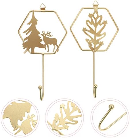 NUOBESTY Скандинавски Декор Метални Коледни Декоративни Стенни Куки: Дърво, Елена, Монтиране на Багажник, Държач,