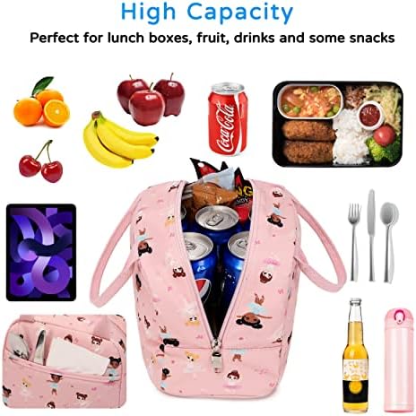 Чанта за обяд За Момичета, Дамски Розова чанта за Обяд, Сладка Изолирано чанта-Хладилник за Тийнейджъри, Множество