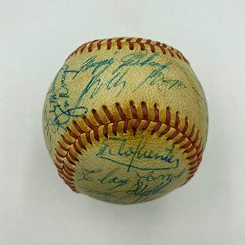 1966 Екипът на Атланта Брэйвз СРЕЩУ Сан Франциско Джайентс Подписа бейзболни 33 Sigs JSA COA - Бейзболни топки