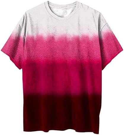 Модерна Лятна Тениска за жени 2023, Ежедневна Блуза с кръгло деколте и Принтом, Тениска с Къс ръкав, Блузи Летни