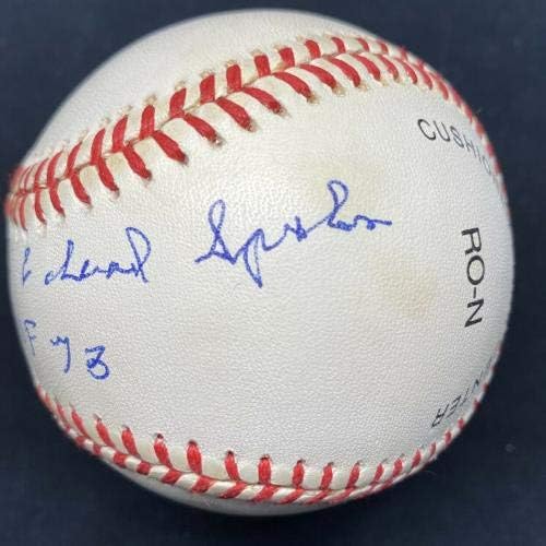 Уорън Едуард Спан КОПИТО 73 Пълно Име е Подписан Бейзбол Steiner PSA - Бейзболни Топки С Автографи