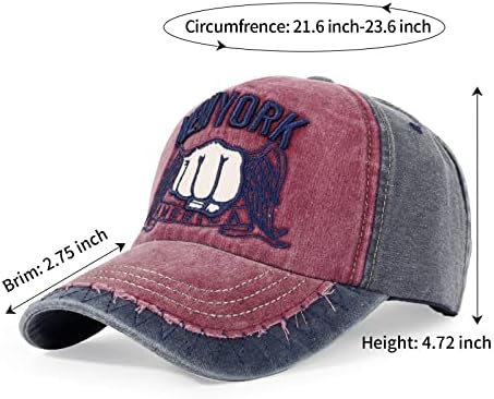 HH HOFNEN бейзболна шапка Реколта Промытая Потертая Памучен Шапка за Мъже Жени Регулируема нисък профил Шапка