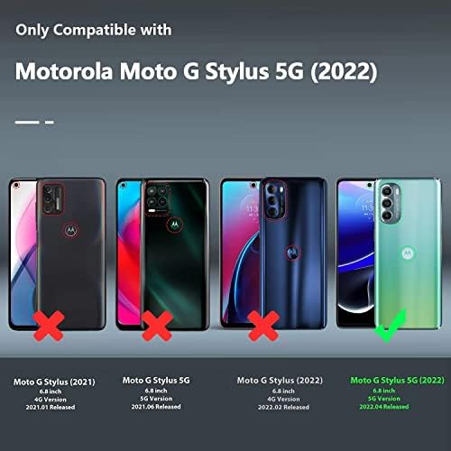 Thousandgear е Съвместим с Motorola Moto G Stylus 5G 2022 с вградена защита на екрана, кобур с клип за колан,