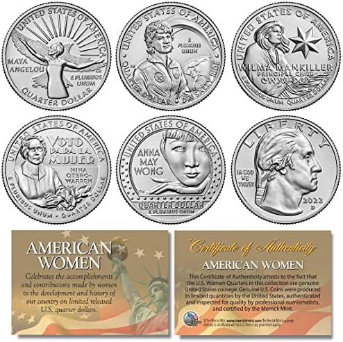 2022 Американски женски четвертьфиналы Монетен двор на САЩ Пълен набор от 5 монети в капсули (D-Mint)