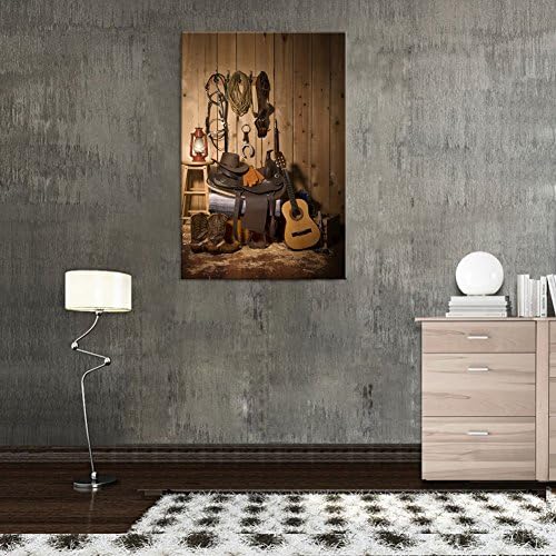 HOMEOART Американски Западен Декор Ковбойское Стенно Изкуство Китара Картина Печат Върху Платно, В Опъната на